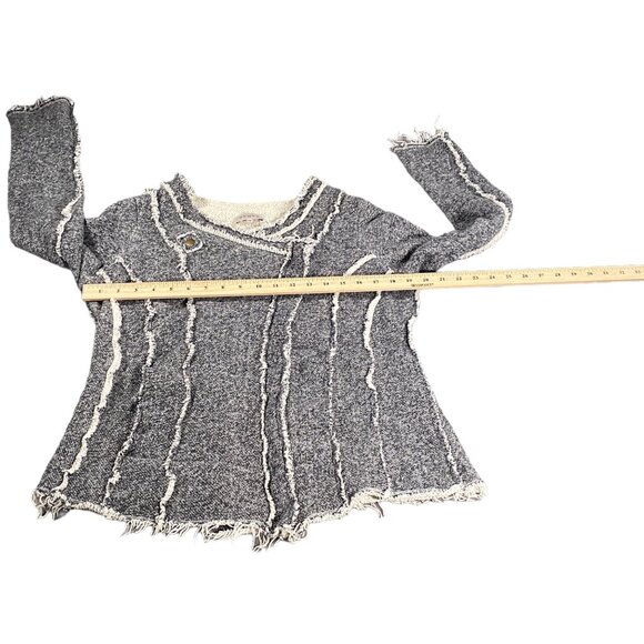 Shabby Chic Jacket Womens M Gray Heather Melange Distressed Raw Edge Grunge Y2K - Picture 5 of 16